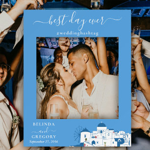Santorini Greek Island Wedding Photo Prop Frame Foam Board