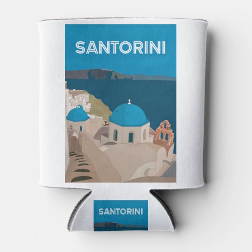 Santorini Greek Islands Can Cooler