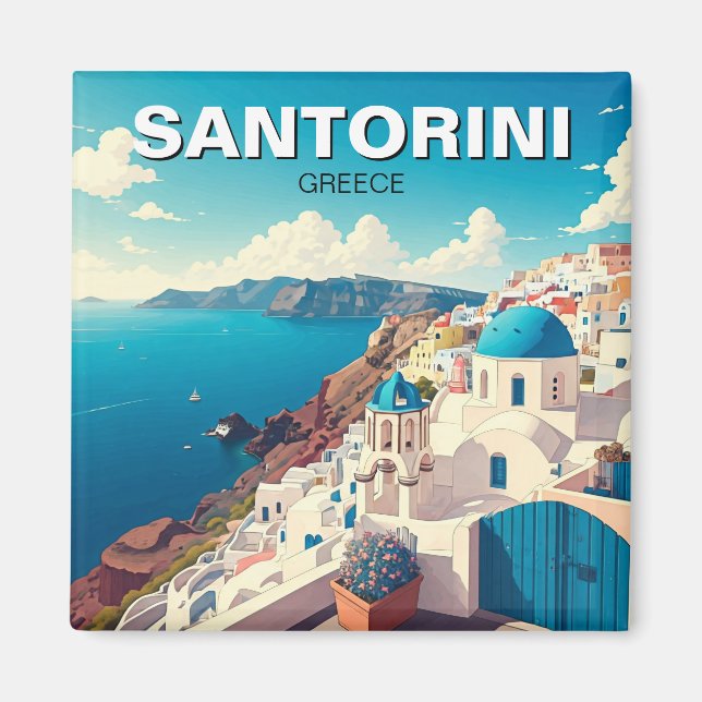 Santorini Greek Islands Travel Magnet (Front)