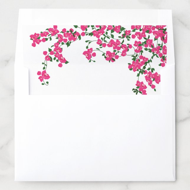 Santorini Greek Pink Bougainvillea Mediterranean  Envelope Liner (In Envelope)
