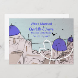 Santorini Greek Post Wedding Reception Party Invitation