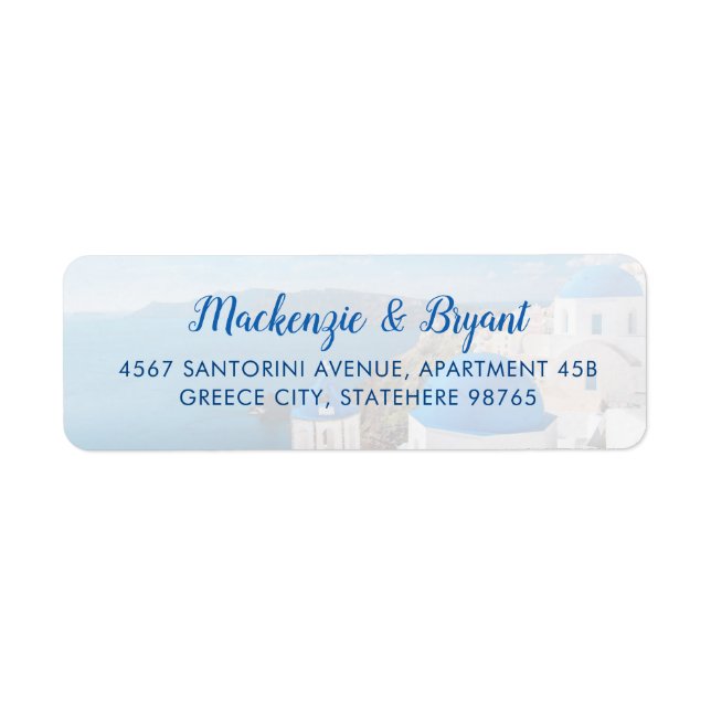Santorini Greek Return Address Label (Front)