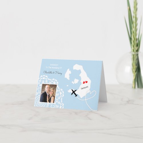 Santorini Greek Wedding Destination Invitation