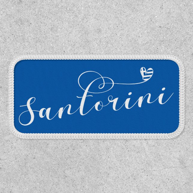 Santorini Heart In Flag, Greece, Thira Patch (Front)