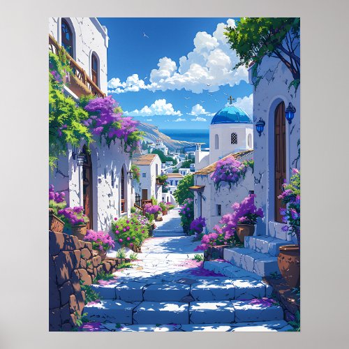 Santorini in Greece Poster