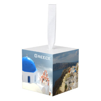 Santorini in the Afternoon Sun Cube Ornament