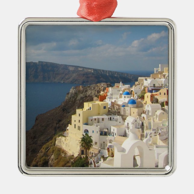 Santorini in the Afternoon Sun Metal Ornament (Front)
