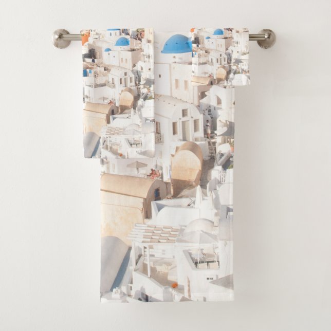 Santorini Island Bliss #3 #wall #art  Bath Towel Set (Insitu)