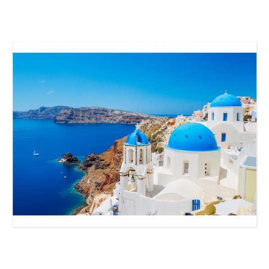 Santorini Island - Caldera, Greece Postcard | Zazzle.com