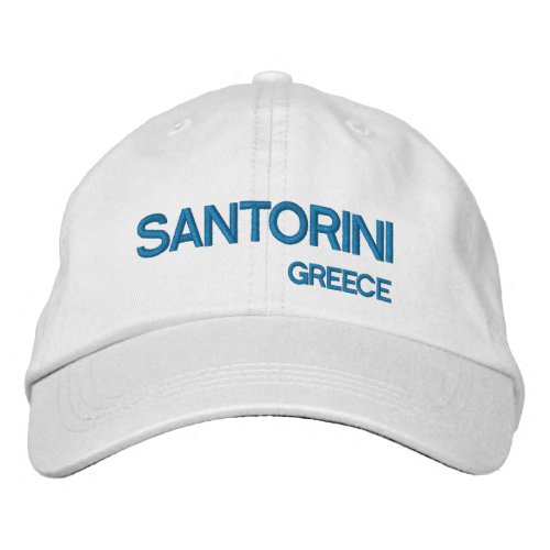Santorini Island Greece Blue  White Hat