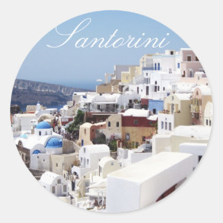 Santorini island Greece Classic Round Sticker