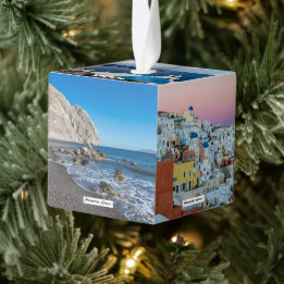 Santorini Island, Greece Cube Ornament