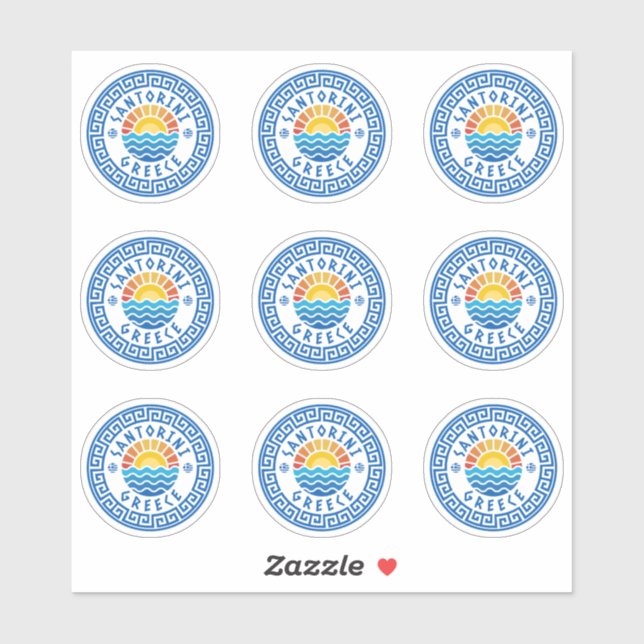 Santorini Island, Greece Multiple Pack Sticker (Sheet)