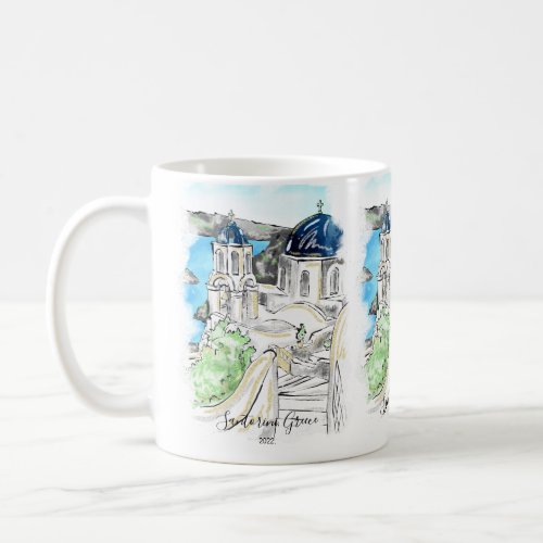 Santorini Island Greece Summer Memories  Postcard Coffee Mug