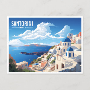Santorini Island in Greece Travel Postcard