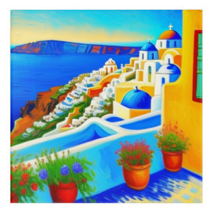 Santorini Island view Acrylic Print