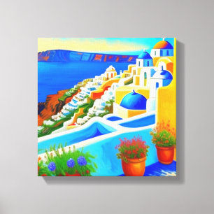 Santorini Island view Canvas Print