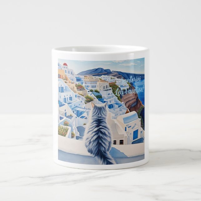 Santorini lets vacation! Specialty Mug (Front)