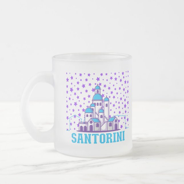 Santorini Memory.b Frosted Glass Coffee Mug (Left)