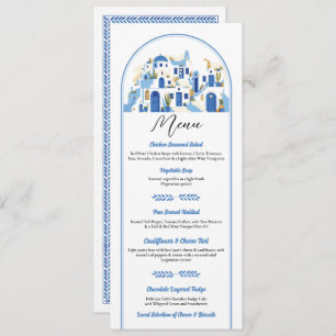 Santorini Menu Greece Greek Wedding