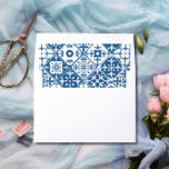 Santorini Musical Blue Tile Mediterranean  Envelope Liner<br><div class="desc">Mediterranean Greek musical bougainvillea-inspired Dancing Queen bridal shower invitation</div>