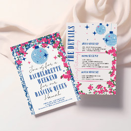 Santorini Musical Bougainvillea Bachelorette Invitation