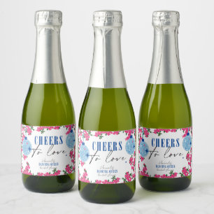 Santorini Musical Bougainvillea bridal shower Mini Sparkling Wine Label