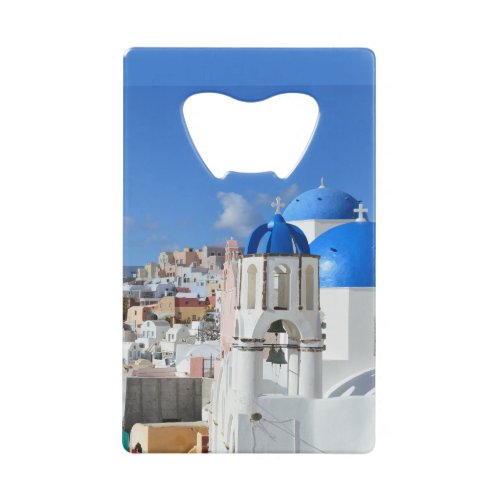 Santorini Oia Greece   Credit Card Bottle Opener