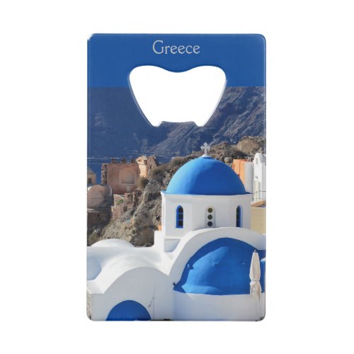 Santorini Oia Greece   Credit Card Bottle Opener