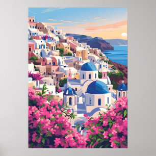 Santorini Oia Greece Sunset Coastal Wall Art