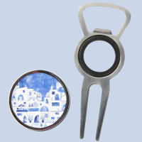 Santorini Oia Greek Island Watercolor Art