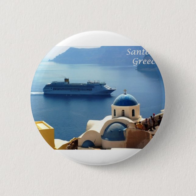 Santorini_Oia Pinback Button (Front)