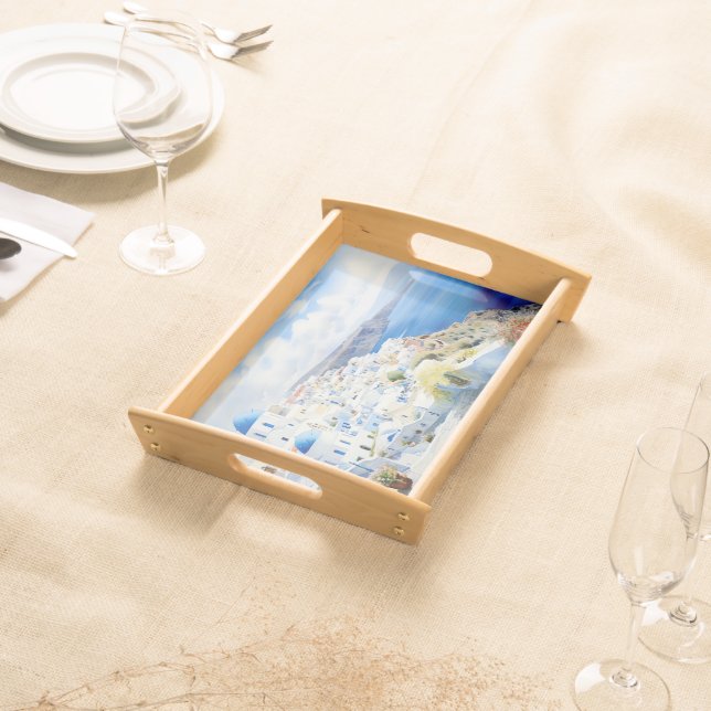 Santorini Oia Serving Tray (Front)