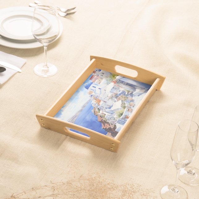 Santorini Oia Serving Tray (Front)