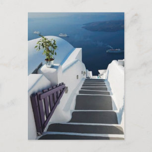 Santorini Oia Steps, Greece Postcard