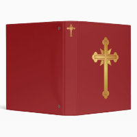 Santorini Ornamental Christian Cross Gold Red