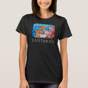 Santorini Painting Greece Souvenir 1 T-Shirt