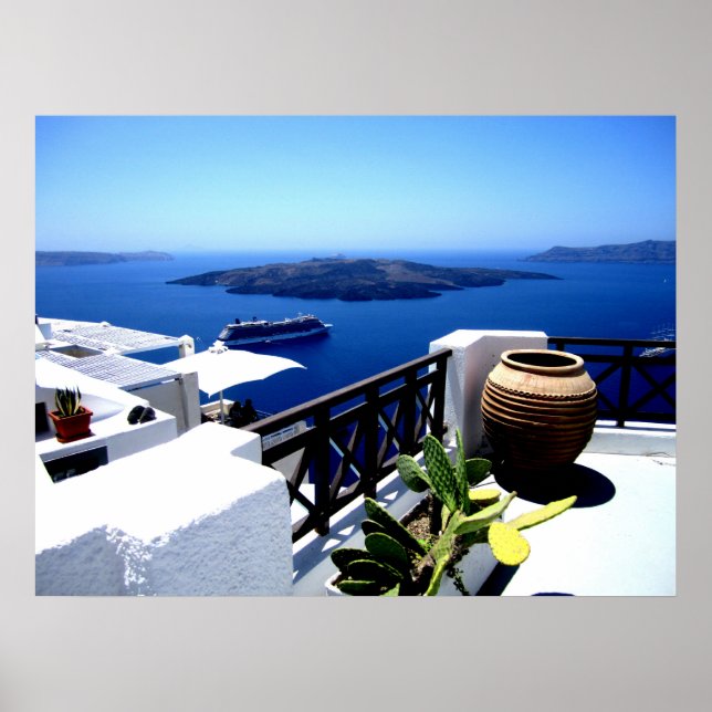 Santorini patio scene poster (Front)