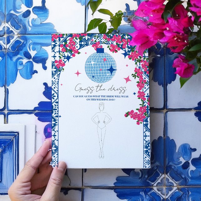 Santorini Pink bridal Guess the dress Game card (Creator Uploaded)