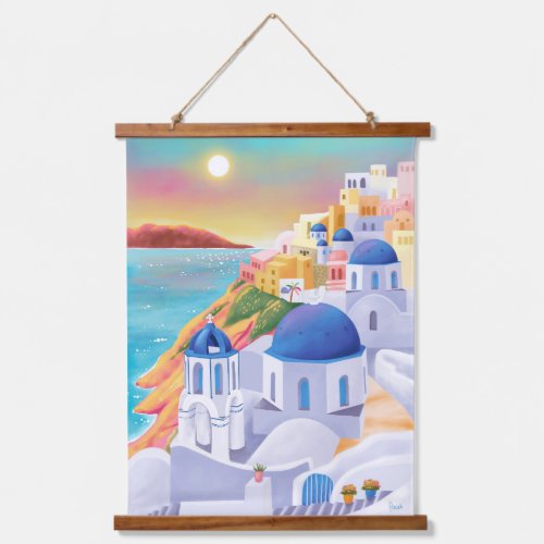 Santorini Print Greece Art Print Europe Travel Hanging Tapestry