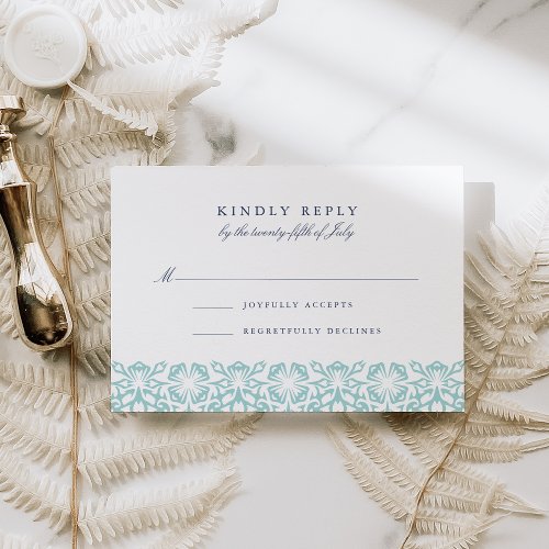 Santorini RSVP Card  Aqua