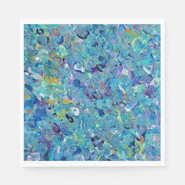 Santorini Sea Glass Party Napkins (Front)