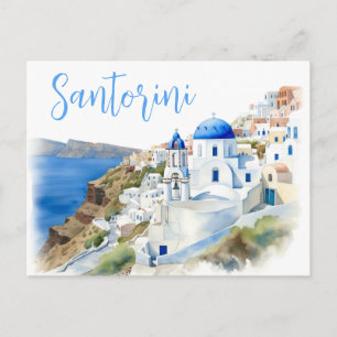 Santorini Serenity: Where Sky Meets Sea Postcard