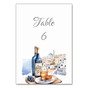 Santorini Skyline Table Number