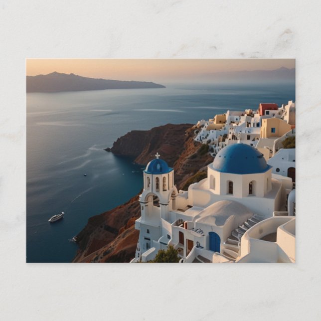 Santorini Sunset Bliss Postcard (Front)
