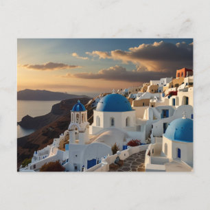 Santorini Sunset Bliss Postcard