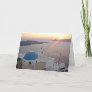 Santorini Sunset Card