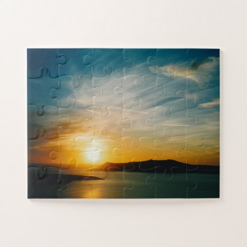Santorini sunset Greece 30_pc Jigsaw Puzzle