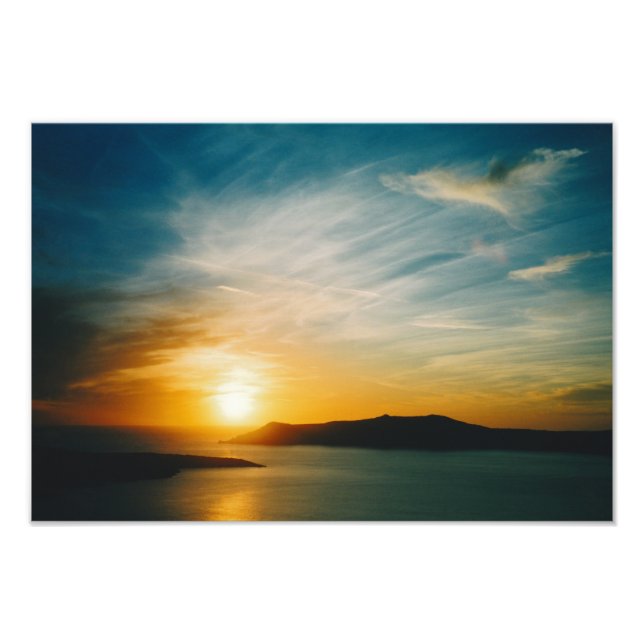 Santorini sunset, Greece Photo Print (Front)