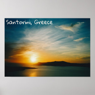 Santorini sunset, Greece Poster